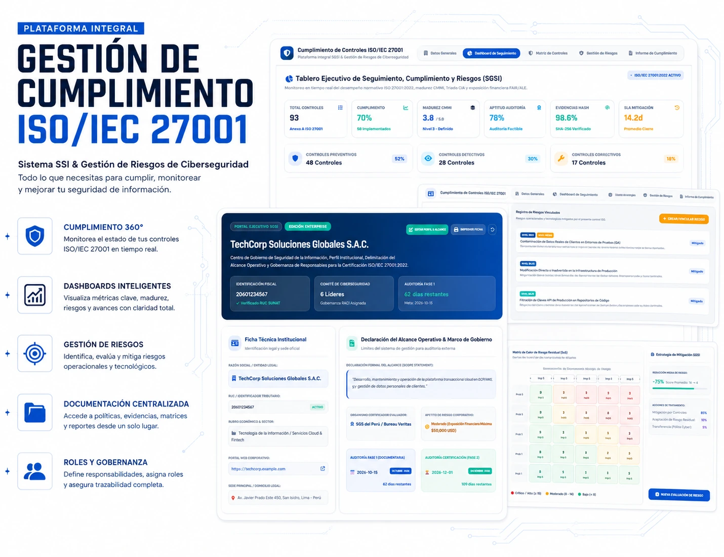 Plataforma integral de gestión de cumplimiento ISO IEC 27001